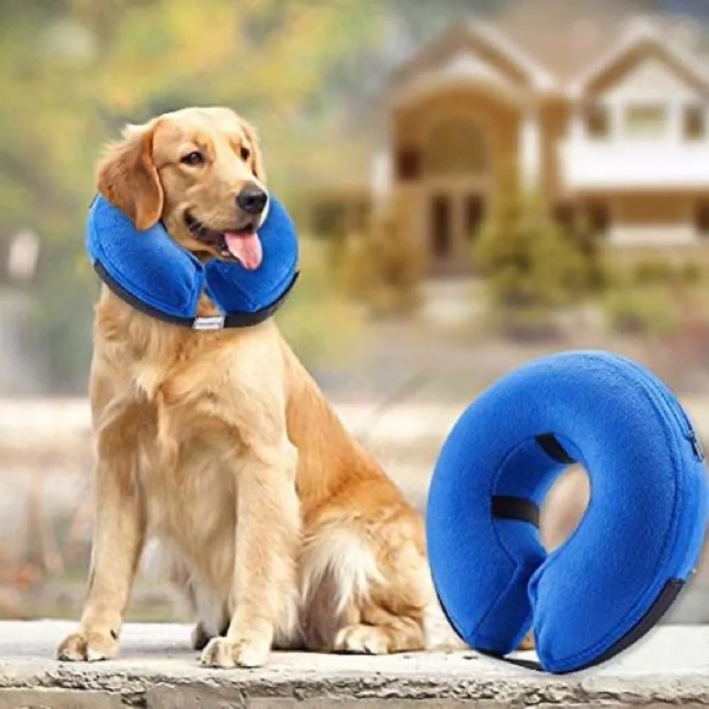 ★ NWT BENCMATE Protective Inflatable Collar For Dogs And Cats - Blue ★